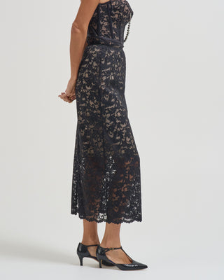 lace pencil midi skirt