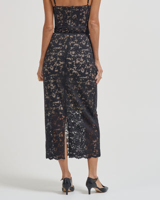 lace pencil midi skirt