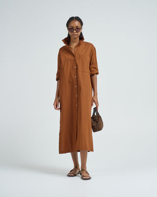 lafayette side button maxi dress