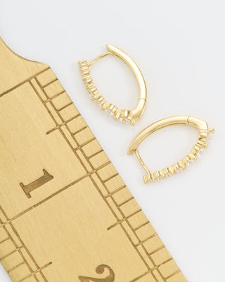 large oval graduated diamond hoops