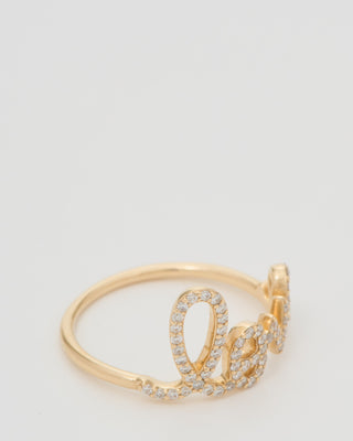 large love script ring