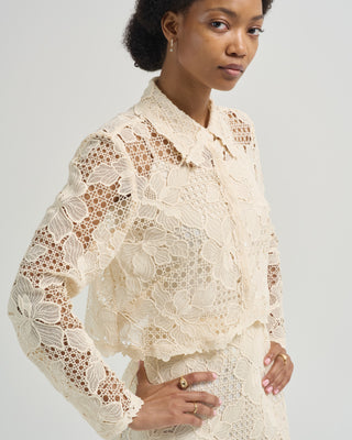 lattice guipure lace jacket