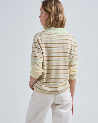 layered stripe rugby sweater