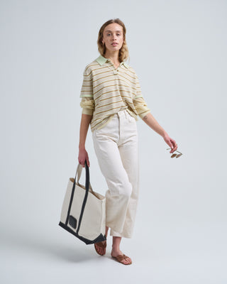 layered stripe rugby sweater
