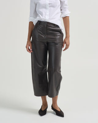 leather slouchy bf trouser