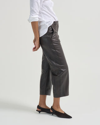 leather slouchy bf trouser