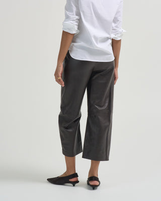 leather slouchy bf trouser