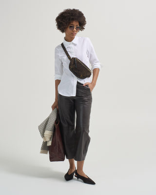 leather slouchy bf trouser