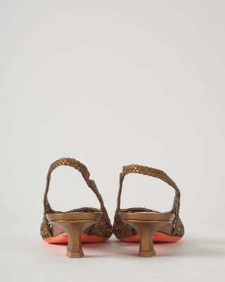 leather weave sling back heel