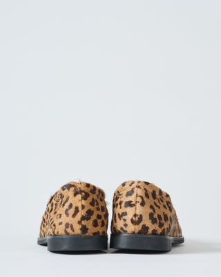 leopard pony loafer with black bit