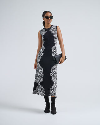 liana jacquard midi dress