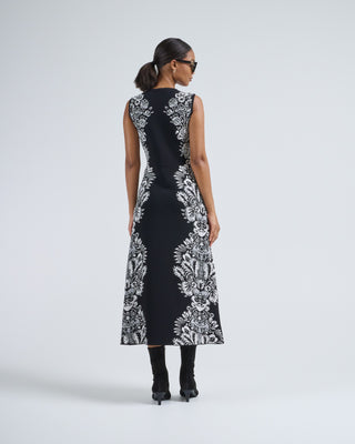 liana jacquard midi dress