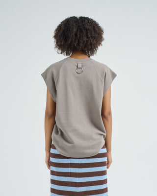 light weight sweatshirting sleeveless easy top