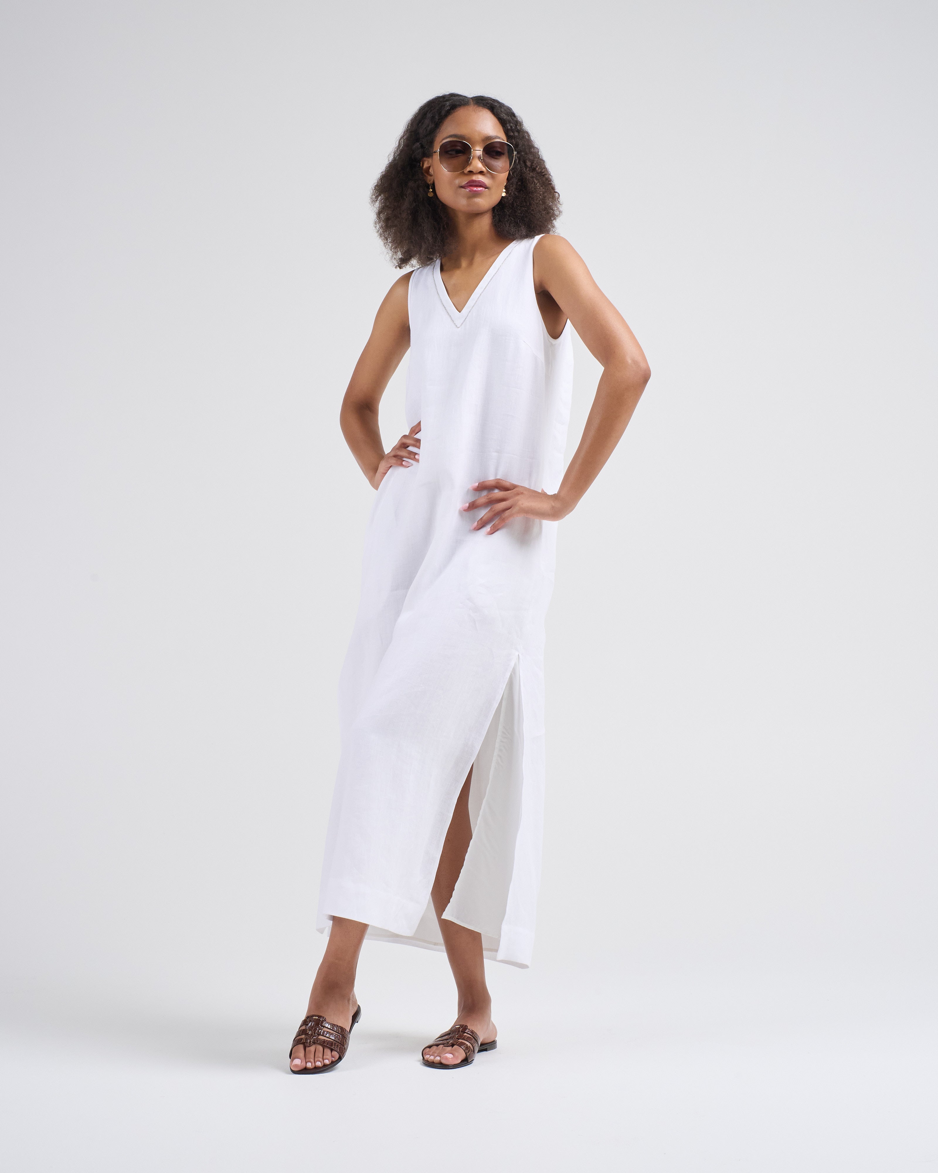 Peserico Lightweight Long Dress Pure White Peserico Lightweight Long Dress Pure White