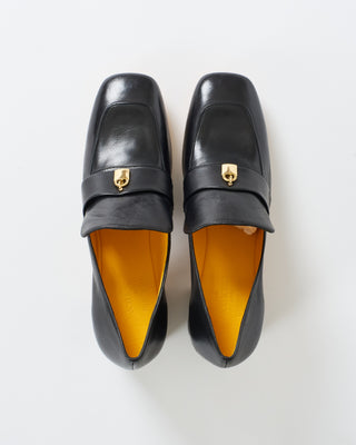 lock heel loafer