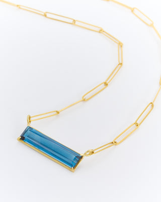 london blue topaz bar necklace