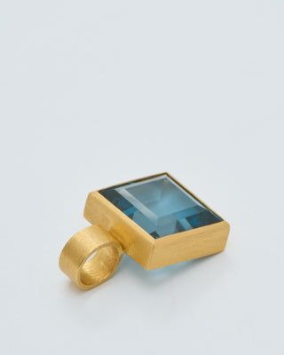 london blue topaz cube pendant