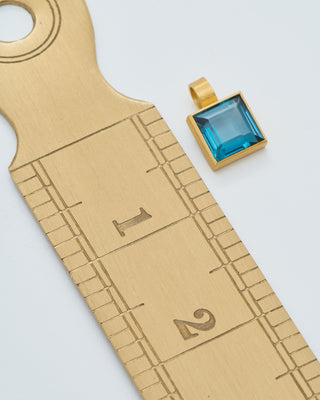 london blue topaz cube pendant