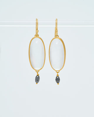 long oval quartz drop earrings