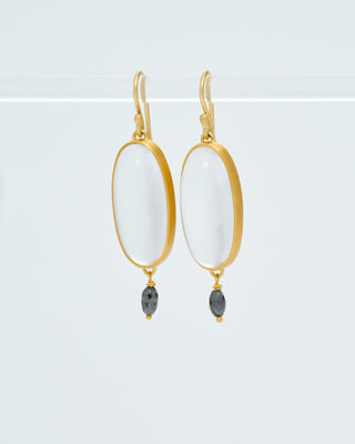 long oval quartz drop earrings
