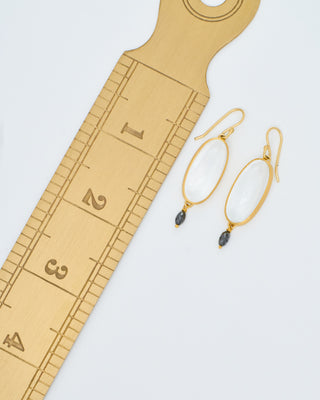 long oval quartz drop earrings