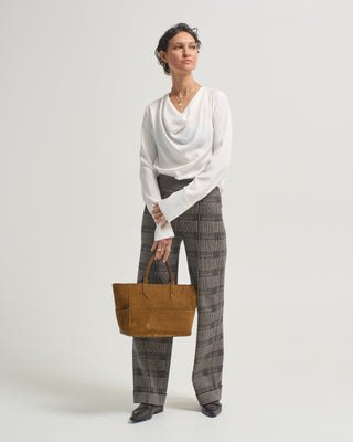 long sleeve cowl neck blouse