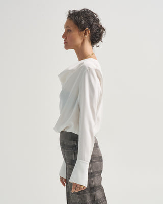 long sleeve cowl neck blouse