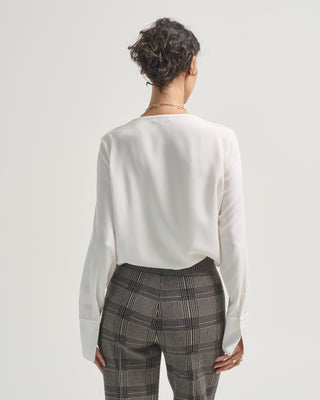 long sleeve cowl neck blouse