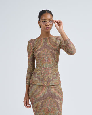 long sleeved top with boat neck