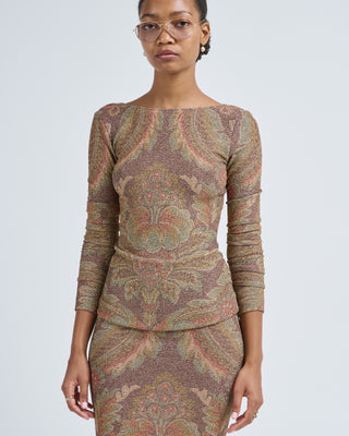 long sleeved top with boat neck