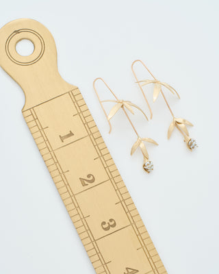 long wildflowers w/ keshi pearls earrings