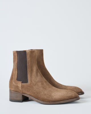 low heel short suede boot side zipper