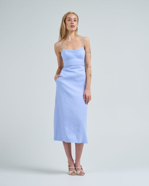 midi dress sky blue Zimmermann Luna Midi Dress Sky