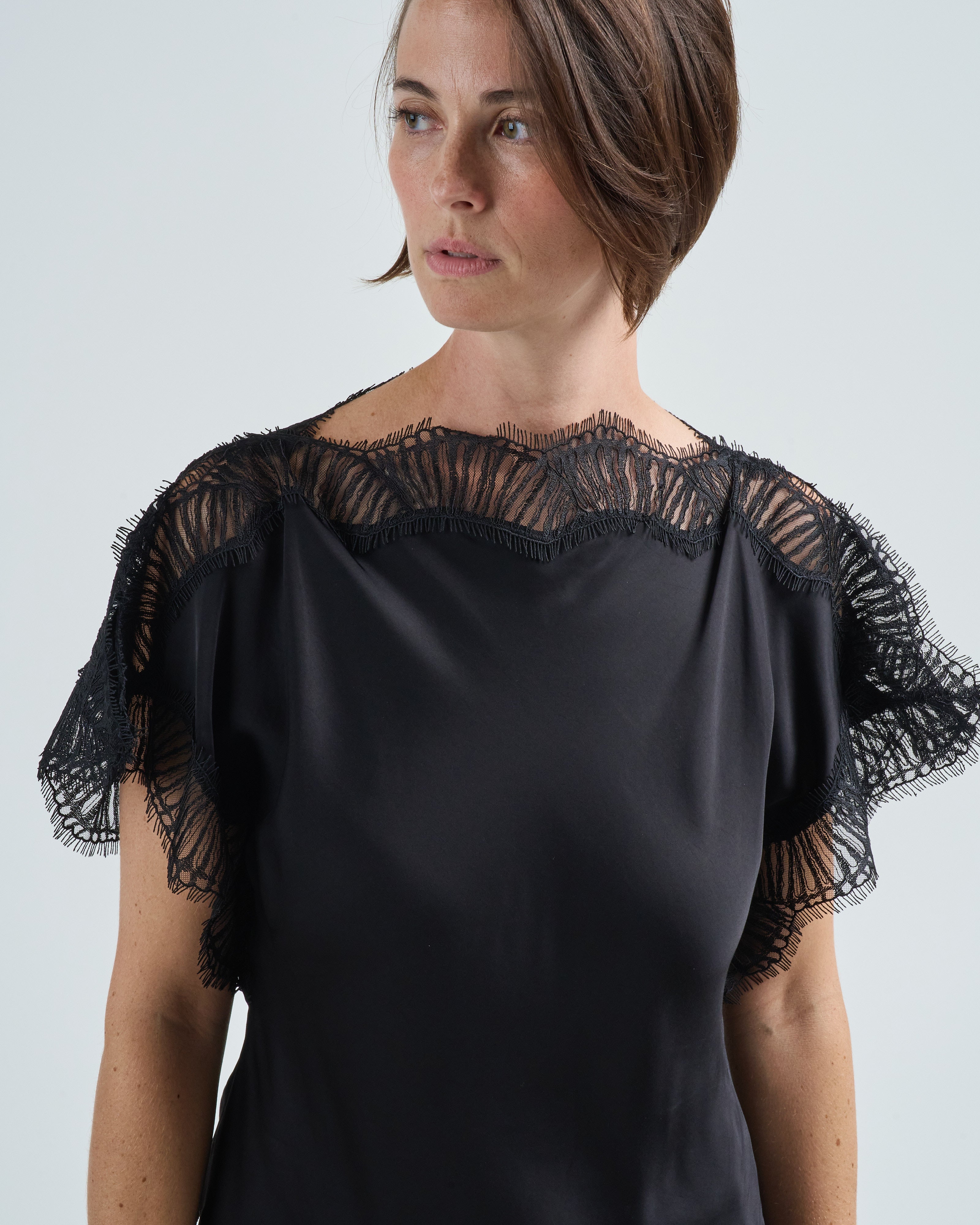 トップス andmary Luca stitch tops black ANDMARY】Luca stitch tops