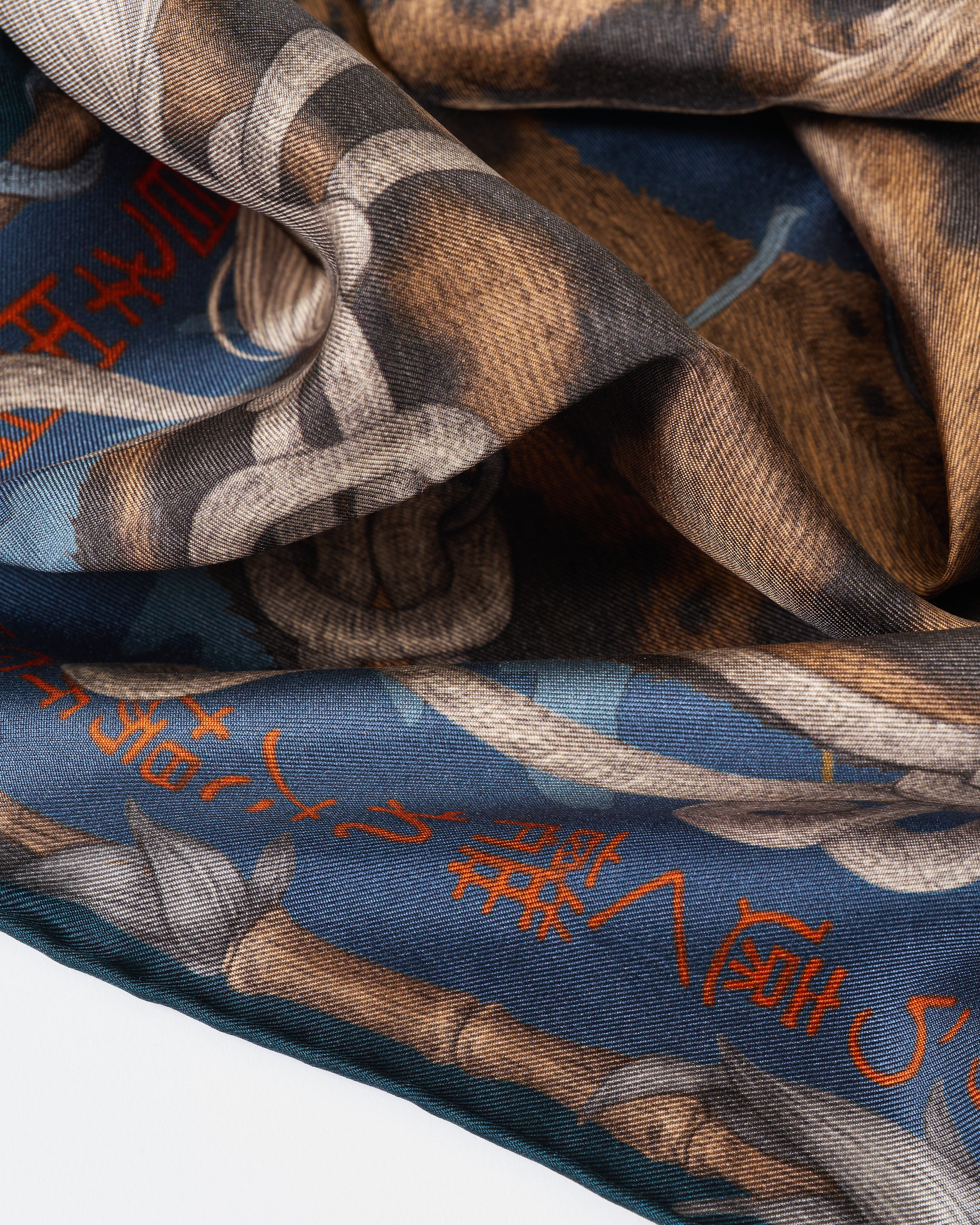 Sabina Savage Lunar Leopard Silk Twill Square Scarf- 90Cm Winter/Flint