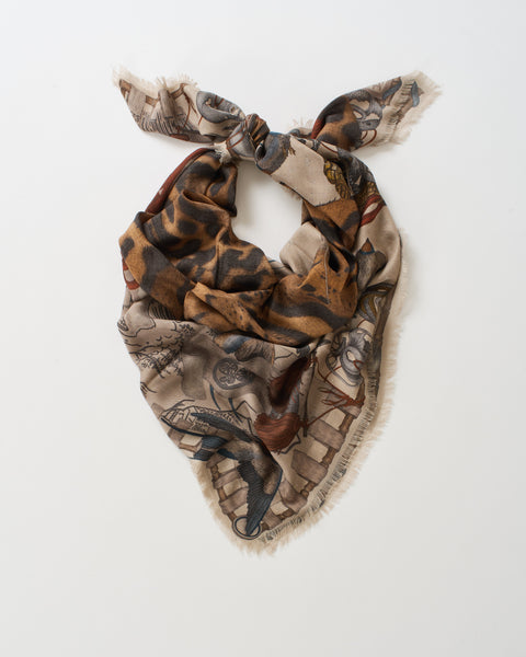 Sabina Savage Lunar Leopard Wool/Silk Square Scarf- 135Cm