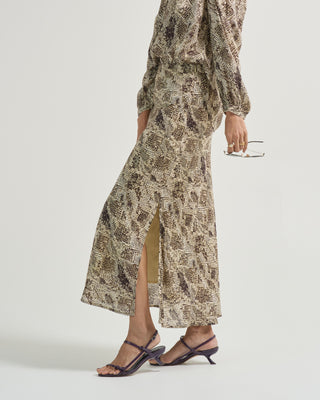 lyra lemon snakeskin skirt
