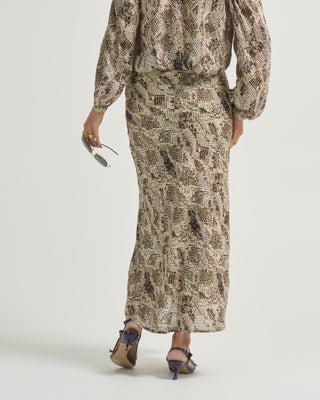 lyra lemon snakeskin skirt