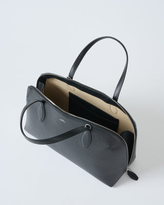 m grained leather day tote