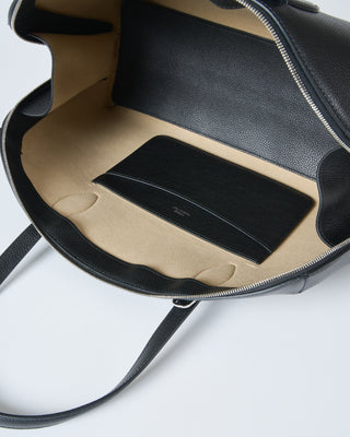 m grained leather day tote