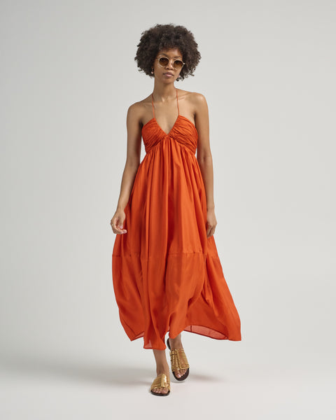 tangerine maxi dress Zimmermann Mahon Halter Color:purple Printing Fitted bodice Swedish 9-Drawer Dresser – LBD26