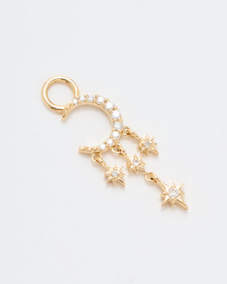 make a wish small crescent moon and star charm