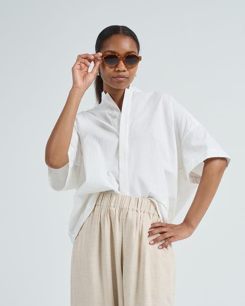 andwang Classical Logo Top white F トップス mandarin_top_antique_white_1_g