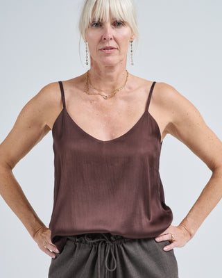 marble lamination effect silk tank top