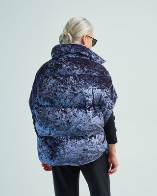 marbled velvet quilted vest