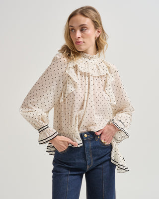 marcella long sleeve cotton blouse