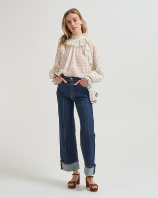 marcella long sleeve cotton blouse