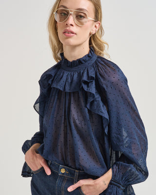 marcella long sleeve cotton blouse
