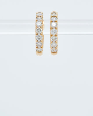 medium diamond huggie hoops