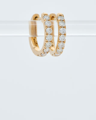 medium diamond huggie hoops